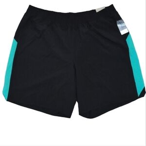 Catherine's Active Shorts Black Teal Ventilated 2X 22/24W
